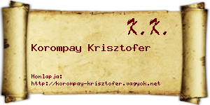 Korompay Krisztofer névjegykártya